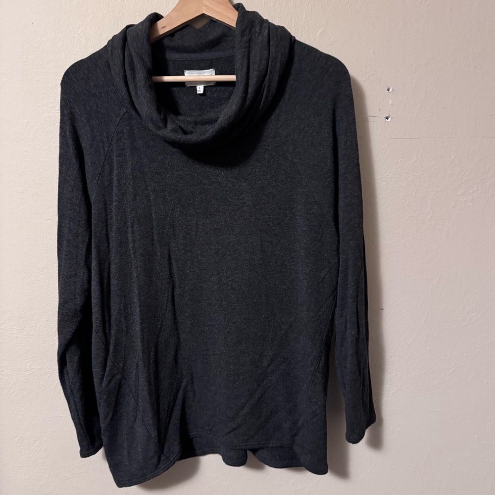 Lou & Grey dark gray cowl neck long sleeve top Size Small